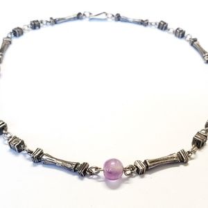 Sterling Amethyst Necklace Heavy Collar Necklace I